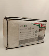 COPRIMATERASSO 2P TOPPER 160X190 MEMORY ARGENTO Tellini S.r.l. Ingrosso Abbigliamento
